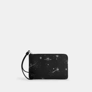Corner Zip Wristlet With Star Print - SVA47
