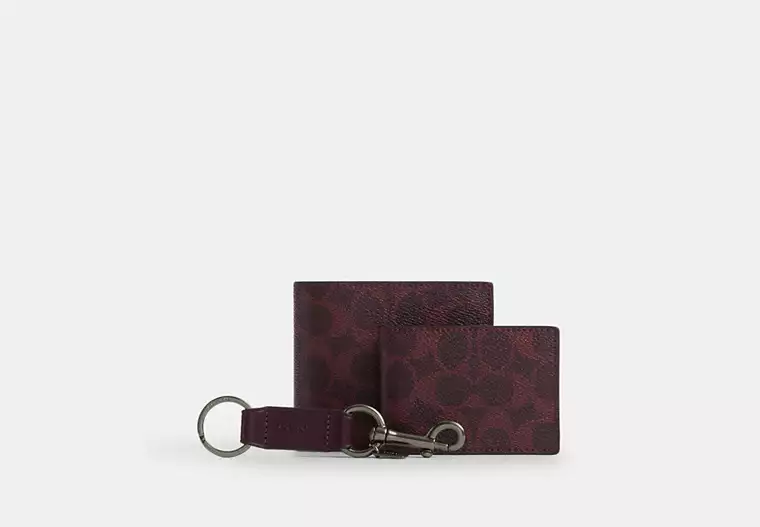 Boxed 3-In-1 Wallet Gift Set In Signature Canvas