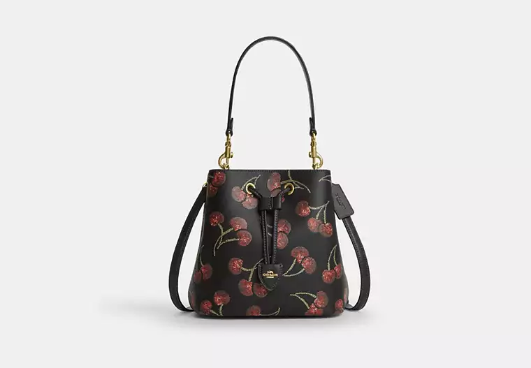 Rowan Bucket Bag With Cherry Print
