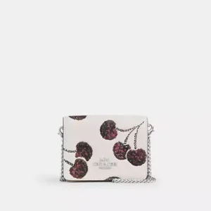 Mini Wallet On A Chain With Cherry Print - SVCAH