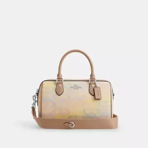 Rowan Satchel Bag In Rainbow Signature Canvas