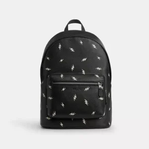 West Backpack With Lightning Bolt Print