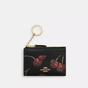 Mini Skinny Id Case With Cherry Print