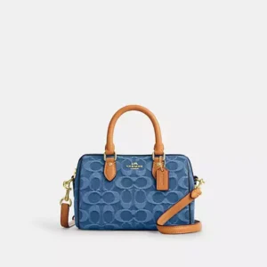 Mini Rowan Crossbody Bag In Signature Denim