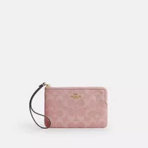 Corner Zip Wristlet In Signature Denim - IMNH1