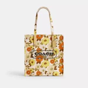 Canvas Tote Bag With Floral Print