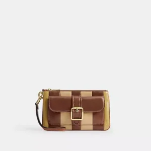 Ashton Wristlet With Striped Patchwork