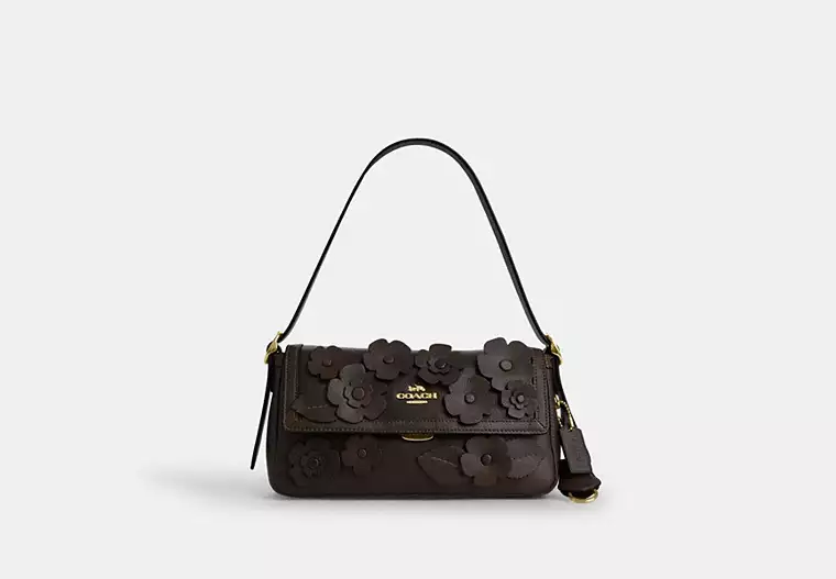 Etta Small Flap Shoulder Bag With Floral Applique