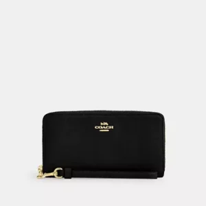 Long Zip Around Wallet With Quilting - IMBLK