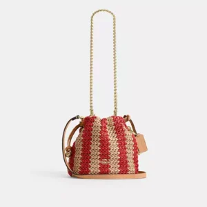 Faye Mini Drawstring Bag With Stripes