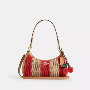Teri Shoulder Bag With Stripes And Charm