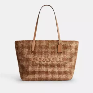 City Tote Bag With Gingham Print
