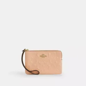 Corner Zip Wristlet In Signature Leather With Charm - IMS9W