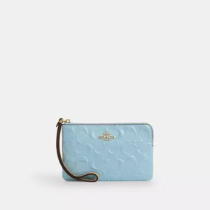 Corner Zip Wristlet In Signature Leather With Charm - IMS9W