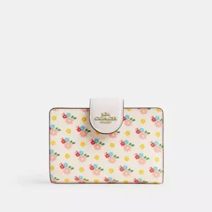 Medium Corner Zip Wallet With Floral Print - IMCAH
