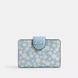 Medium Corner Zip Wallet With Floral Print - SVBLM