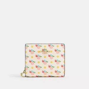 Snap Wallet With Floral Print And Charm