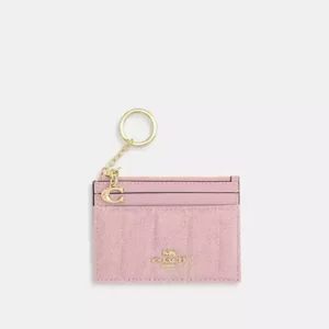 Mini Skinny Id Case In Loved Denim With Quilting And Charm
