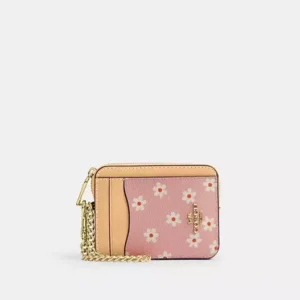 Zip Card Case With Floral Print