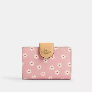 Medium Corner Zip Wallet With Floral Print