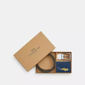Boxed Card Case And Belt Set With Car Print