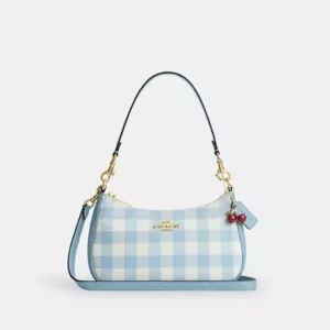 Teri Shoulder Bag With Gingham Print And Charm