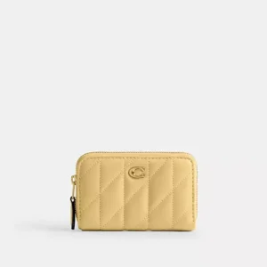 Essential Small Zip Around Card Case With Pillow Quilting - B4VN