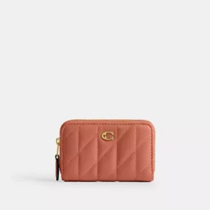 Essential Small Zip Around Card Case With Pillow Quilting - B4YTJ