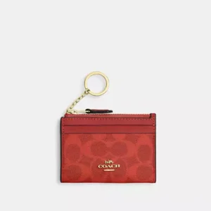 Mini Skinny Id Case With Gingham Print And Charm - IMCMS