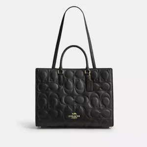 Maggie Tote Bag In Signature Leather - IMBLK