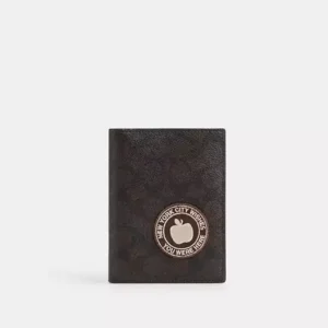 Passport Card Case In Signature Canvas With Patches